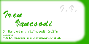 iren vancsodi business card